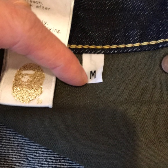 Bathing Ape unwashed indigo jeans